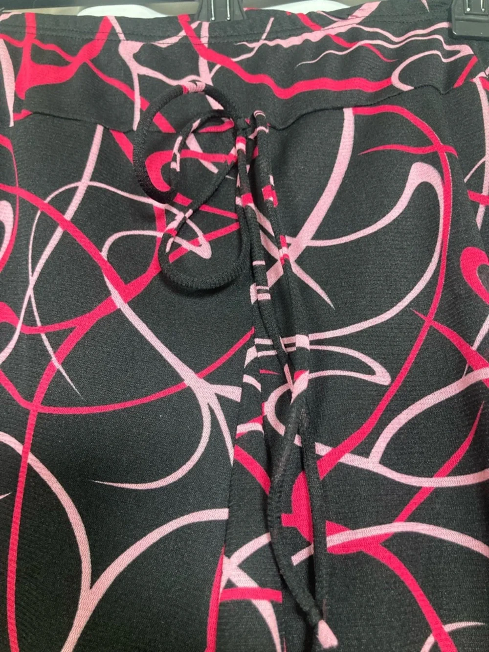 VTG Judy Knapp California Y2K Pink Abstract Swirl Midi Skirt Size L Fairy Grunge - Picture 5 of 10
